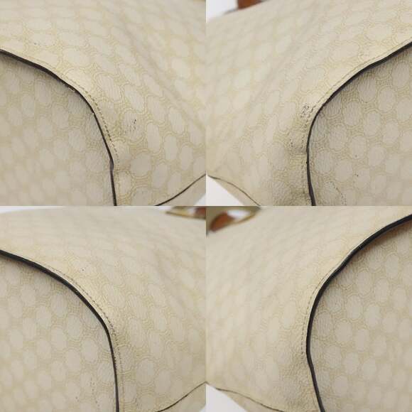 CELINE Macadam Canvas Circle Shoulder Bag Pvc Leather White - Picture 10 of 13